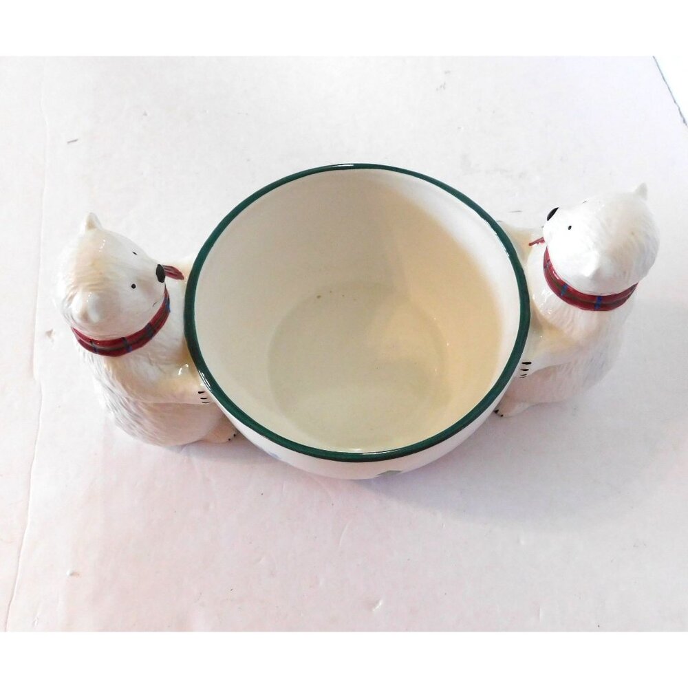 Pfaltzgraff Snow Bear Candy Dish Original Box Retired Polar Bears Holidays - Picture 6 of 13